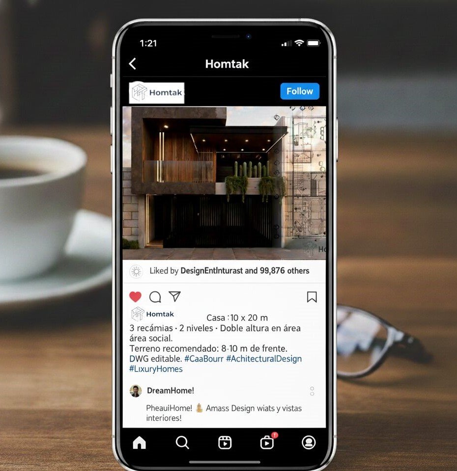 Ejemplo de post en Instagram de un proyecto Homtak